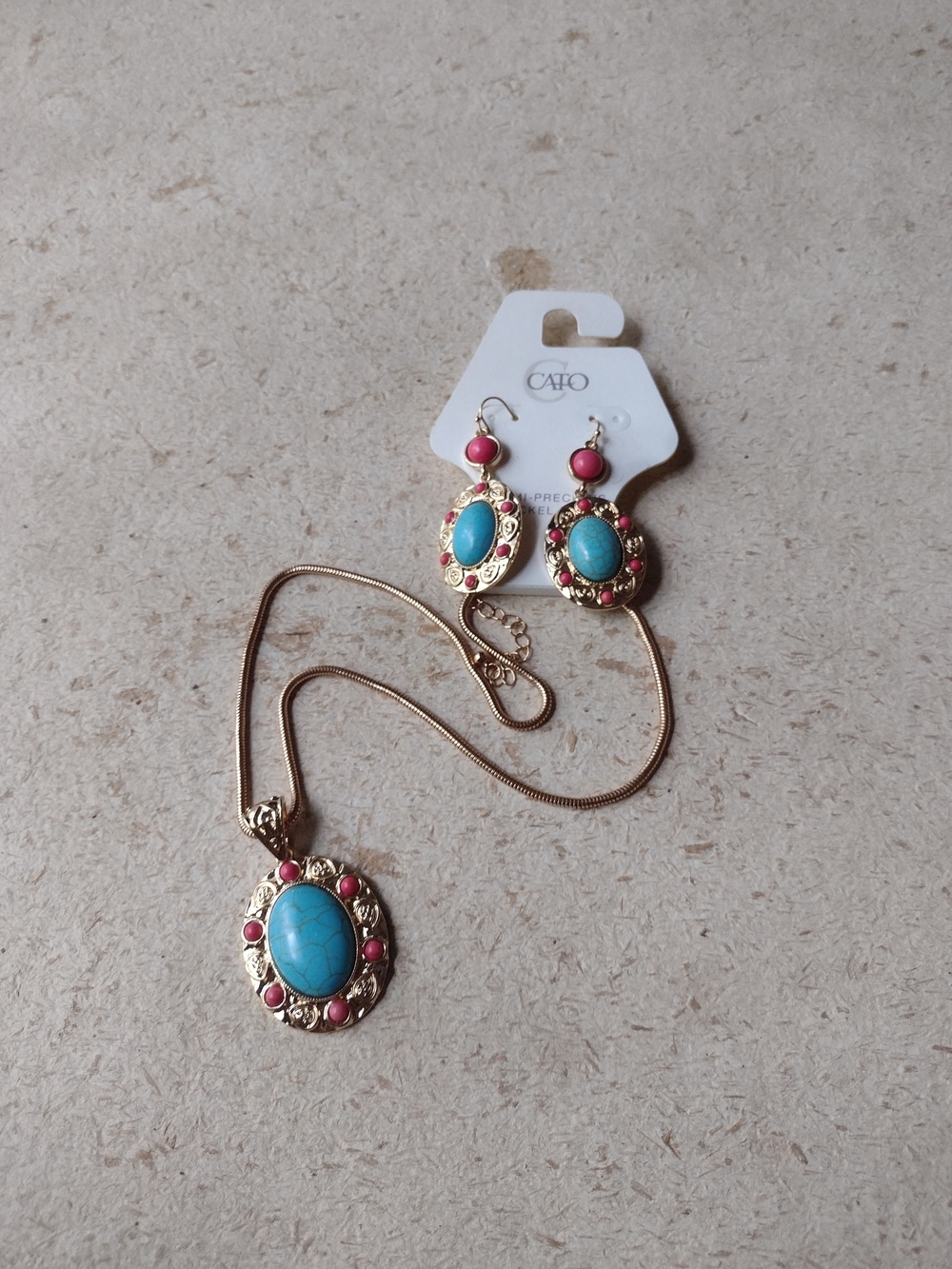 Pendant Necklace Earrings Set